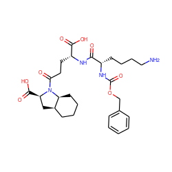 NCCCC[C@H](NC(=O)OCc1ccccc1)C(=O)N[C@H](CCC(=O)N1[C@H](C(=O)O)C[C@@H]2CCCC[C@@H]21)C(=O)O ZINC000003924825