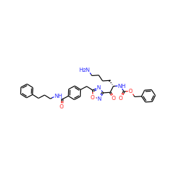 NCCCC[C@H](NC(=O)OCc1ccccc1)C(=O)c1noc(Cc2ccc(C(=O)NCCCc3ccccc3)cc2)n1 ZINC000034804035