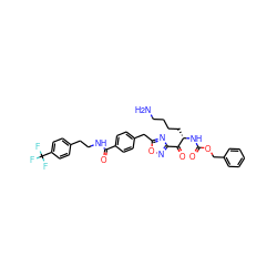 NCCCC[C@H](NC(=O)OCc1ccccc1)C(=O)c1noc(Cc2ccc(C(=O)NCCc3ccc(C(F)(F)F)cc3)cc2)n1 ZINC000034804064