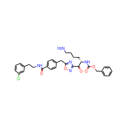 NCCCC[C@H](NC(=O)OCc1ccccc1)C(=O)c1noc(Cc2ccc(C(=O)NCCc3cccc(Cl)c3)cc2)n1 ZINC000034804002