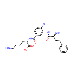 NCCCC[C@H](NC(=O)c1ccc(N)c(NC(=O)[C@@H](N)CCc2ccccc2)c1)C(=O)O ZINC000096283137