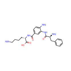 NCCCC[C@H](NC(=O)c1ccc(N)c(NC(=O)[C@@H](N)Cc2ccccc2)c1)C(=O)O ZINC000299857061