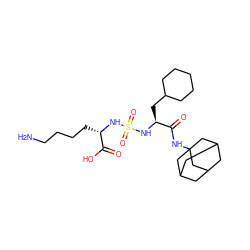 NCCCC[C@H](NS(=O)(=O)N[C@@H](CC1CCCCC1)C(=O)NC12CC3CC(CC(C3)C1)C2)C(=O)O ZINC000200999557