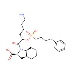 NCCCC[C@H](O[P@@](=O)(O)CCCCc1ccccc1)C(=O)N1[C@H](C(=O)O)C[C@@H]2CCCC[C@@H]21 ZINC000003788777