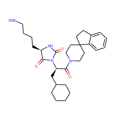 NCCCC[C@H]1NC(=O)N([C@H](CC2CCCCC2)C(=O)N2CCC3(CCc4ccccc43)CC2)C1=O ZINC000026271800