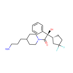 NCCCC1CCN(C(=O)[C@](O)(c2ccccc2)[C@@H]2CCC(F)(F)C2)CC1 ZINC000013534270