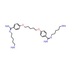 NCCCCC/N=C(/N)c1ccc(OCCCCCOc2ccc(/C(N)=N\CCCCCN)cc2)cc1 ZINC000653802027