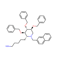 NCCCCC[C@@H]1[C@@H](OCc2ccccc2)[C@H](OCc2ccccc2)[C@@H](OCc2ccccc2)CN1Cc1ccc2ccccc2c1 ZINC000473107038