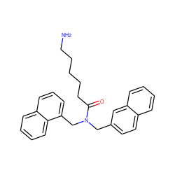 NCCCCCC(=O)N(Cc1ccc2ccccc2c1)Cc1cccc2ccccc12 ZINC000013440128