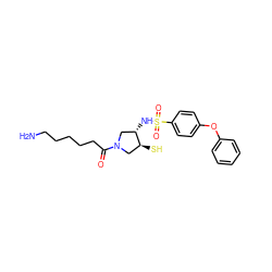 NCCCCCC(=O)N1C[C@H](S)[C@@H](NS(=O)(=O)c2ccc(Oc3ccccc3)cc2)C1 ZINC000096270002