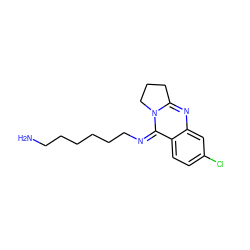 NCCCCCC/N=c1/c2ccc(Cl)cc2nc2n1CCC2 ZINC000040834419