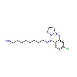 NCCCCCCCC/N=c1/c2ccc(Cl)cc2nc2n1CCC2 ZINC000040875189