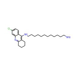 NCCCCCCCCCCCCNc1c2c(nc3cc(Cl)ccc13)CCCC2 ZINC000096271305