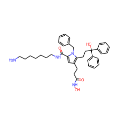 NCCCCCCCNC(=O)c1cc(CCC(=O)NO)c(CCC(O)(c2ccccc2)c2ccccc2)n1Cc1ccccc1 ZINC000095591303