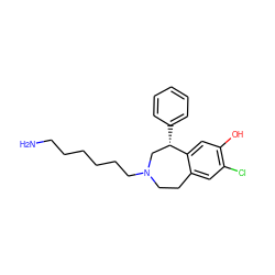 NCCCCCCN1CCc2cc(Cl)c(O)cc2[C@@H](c2ccccc2)C1 ZINC000013743906