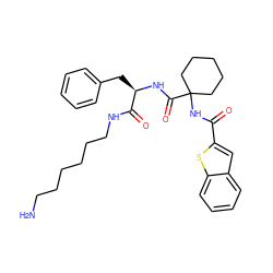 NCCCCCCNC(=O)[C@@H](Cc1ccccc1)NC(=O)C1(NC(=O)c2cc3ccccc3s2)CCCCC1 ZINC000028825186