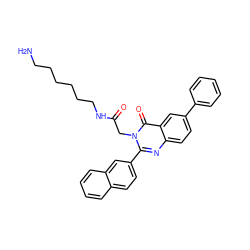 NCCCCCCNC(=O)Cn1c(-c2ccc3ccccc3c2)nc2ccc(-c3ccccc3)cc2c1=O ZINC000027878751