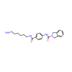 NCCCCCCNC(=O)c1ccc(NC(=O)N2Cc3ccccc3C2)cc1 ZINC000166196187