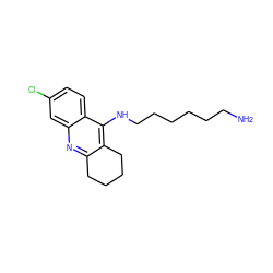 NCCCCCCNc1c2c(nc3cc(Cl)ccc13)CCCC2 ZINC000090609495