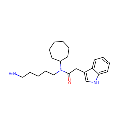 NCCCCCN(C(=O)Cc1c[nH]c2ccccc12)C1CCCCCC1 ZINC000028825916