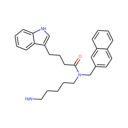 NCCCCCN(Cc1ccc2ccccc2c1)C(=O)CCCc1c[nH]c2ccccc12 ZINC000028825893