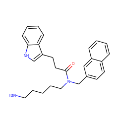 NCCCCCN(Cc1ccc2ccccc2c1)C(=O)CCc1c[nH]c2ccccc12 ZINC000028825892