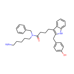 NCCCCCN(Cc1ccccc1)C(=O)CCCc1c(Cc2ccc(O)cc2)[nH]c2ccccc12 ZINC000028825933