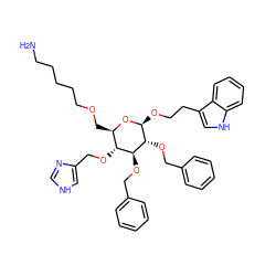 NCCCCCOC[C@H]1O[C@@H](OCCc2c[nH]c3ccccc23)[C@H](OCc2ccccc2)[C@@H](OCc2ccccc2)[C@@H]1OCc1c[nH]cn1 ZINC000029551546