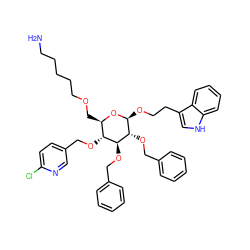 NCCCCCOC[C@H]1O[C@@H](OCCc2c[nH]c3ccccc23)[C@H](OCc2ccccc2)[C@@H](OCc2ccccc2)[C@@H]1OCc1ccc(Cl)nc1 ZINC000029553227