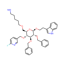 NCCCCCOC[C@H]1O[C@@H](OCCc2c[nH]c3ccccc23)[C@H](OCc2ccccc2)[C@@H](OCc2ccccc2)[C@@H]1OCc1ccc(F)nc1 ZINC000029547414