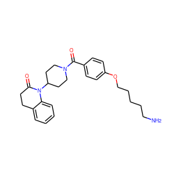 NCCCCCOc1ccc(C(=O)N2CCC(N3C(=O)CCc4ccccc43)CC2)cc1 ZINC000013832053