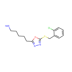 NCCCCCc1nnc(SCc2ccccc2Cl)o1 ZINC000002391194