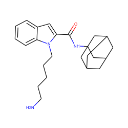 NCCCCCn1c(C(=O)NC23CC4CC(CC(C4)C2)C3)cc2ccccc21 ZINC001772648473