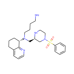 NCCCCN(C[C@@H]1CN(S(=O)(=O)c2ccccc2)CCN1)[C@H]1CCCc2cccnc21 ZINC000473157095