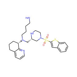 NCCCCN(C[C@H]1CN(S(=O)(=O)c2cc3ccccc3s2)CCN1)[C@H]1CCCc2cccnc21 ZINC000473154908