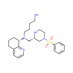 NCCCCN(C[C@H]1CN(S(=O)(=O)c2ccccc2)CCN1)[C@H]1CCCc2cccnc21 ZINC000473157109