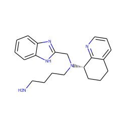 NCCCCN(Cc1nc2ccccc2[nH]1)[C@H]1CCCc2cccnc21 ZINC000033359232