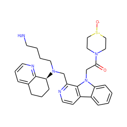 NCCCCN(Cc1nccc2c3ccccc3n(CC(=O)N3CC[S+]([O-])CC3)c12)[C@H]1CCCc2cccnc21 ZINC000200686947