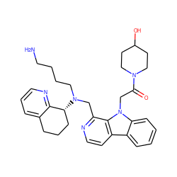 NCCCCN(Cc1nccc2c3ccccc3n(CC(=O)N3CCC(O)CC3)c12)[C@@H]1CCCc2cccnc21 ZINC000149495977