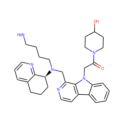 NCCCCN(Cc1nccc2c3ccccc3n(CC(=O)N3CCC(O)CC3)c12)[C@H]1CCCc2cccnc21 ZINC000149496202