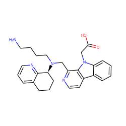 NCCCCN(Cc1nccc2c3ccccc3n(CC(=O)O)c12)[C@H]1CCCc2cccnc21 ZINC000200683541