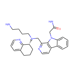 NCCCCN(Cc1nccc2c3ccccc3n(CC(N)=O)c12)[C@@H]1CCCc2cccnc21 ZINC000149489838