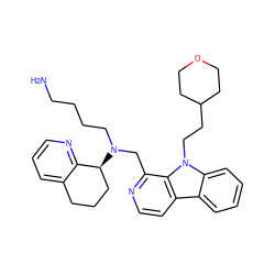 NCCCCN(Cc1nccc2c3ccccc3n(CCC3CCOCC3)c12)[C@H]1CCCc2cccnc21 ZINC000145839272