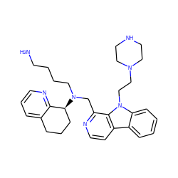 NCCCCN(Cc1nccc2c3ccccc3n(CCN3CCNCC3)c12)[C@H]1CCCc2cccnc21 ZINC000208472813