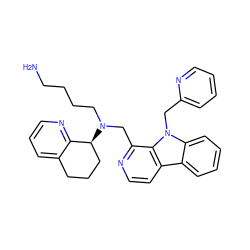 NCCCCN(Cc1nccc2c3ccccc3n(Cc3ccccn3)c12)[C@H]1CCCc2cccnc21 ZINC000200684630