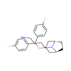 NCCCCN1[C@H]2CC[C@H]1CC(OC(c1ccc(F)cc1)c1ccc(F)cc1)C2 ZINC000100884294