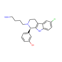 NCCCCN1CCc2c([nH]c3ccc(Cl)cc23)[C@H]1c1cccc(O)c1 ZINC000049807787