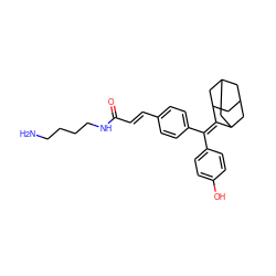 NCCCCNC(=O)/C=C/c1ccc(C(=C2C3CC4CC(C3)CC2C4)c2ccc(O)cc2)cc1 ZINC001772590274