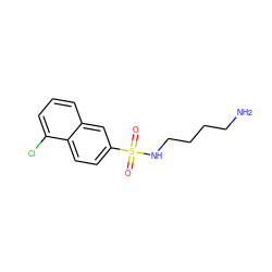 NCCCCNS(=O)(=O)c1ccc2c(Cl)cccc2c1 ZINC000002169527