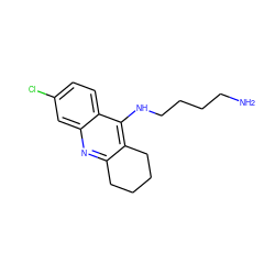 NCCCCNc1c2c(nc3cc(Cl)ccc13)CCCC2 ZINC000096271306